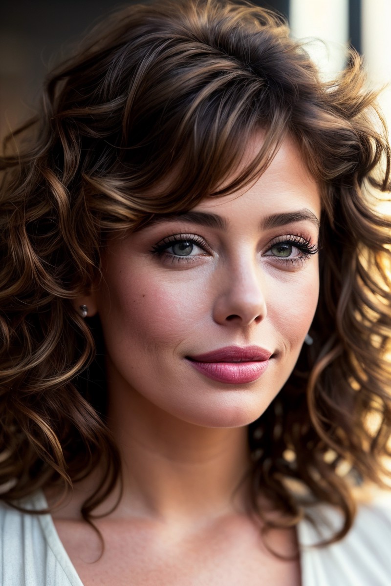 photo of beautiful (klebr0ck-140:0.99), a woman in a (bar:1.1), perfect hair, 80s curly hairstyle, wearing (top:1.2), mode...